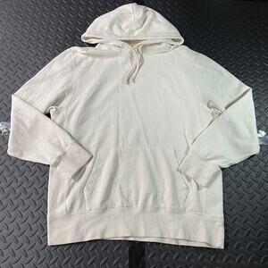 American Eagle Hoodie Mens Large(estimate) Cream Super Soft Pullover